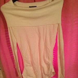 White off shoulder sweater